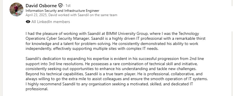 LinkedIn recommendation screenshot 4